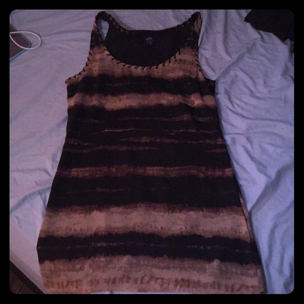 Cute tank dress black and brown
